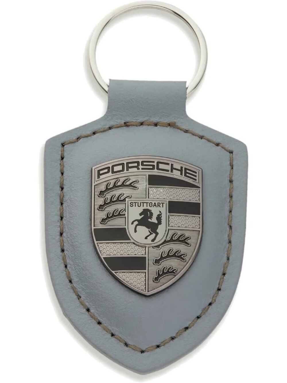 Stylish Leather Gunmetal Key Ring - Durable Grey Accessory for Keys & Bags